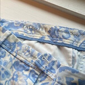 Talbots Light Blue Floral Chino Pants